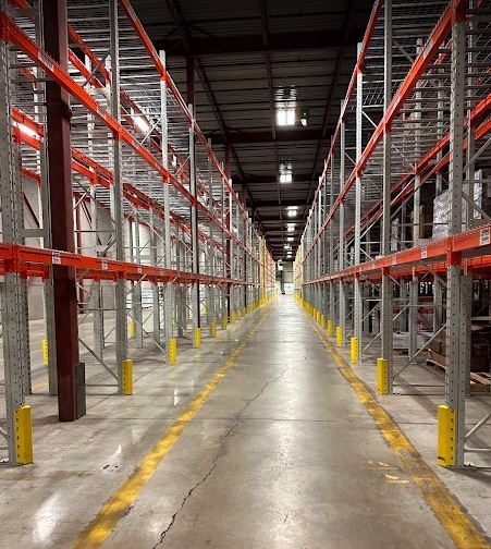 Warehouse aisle and racking